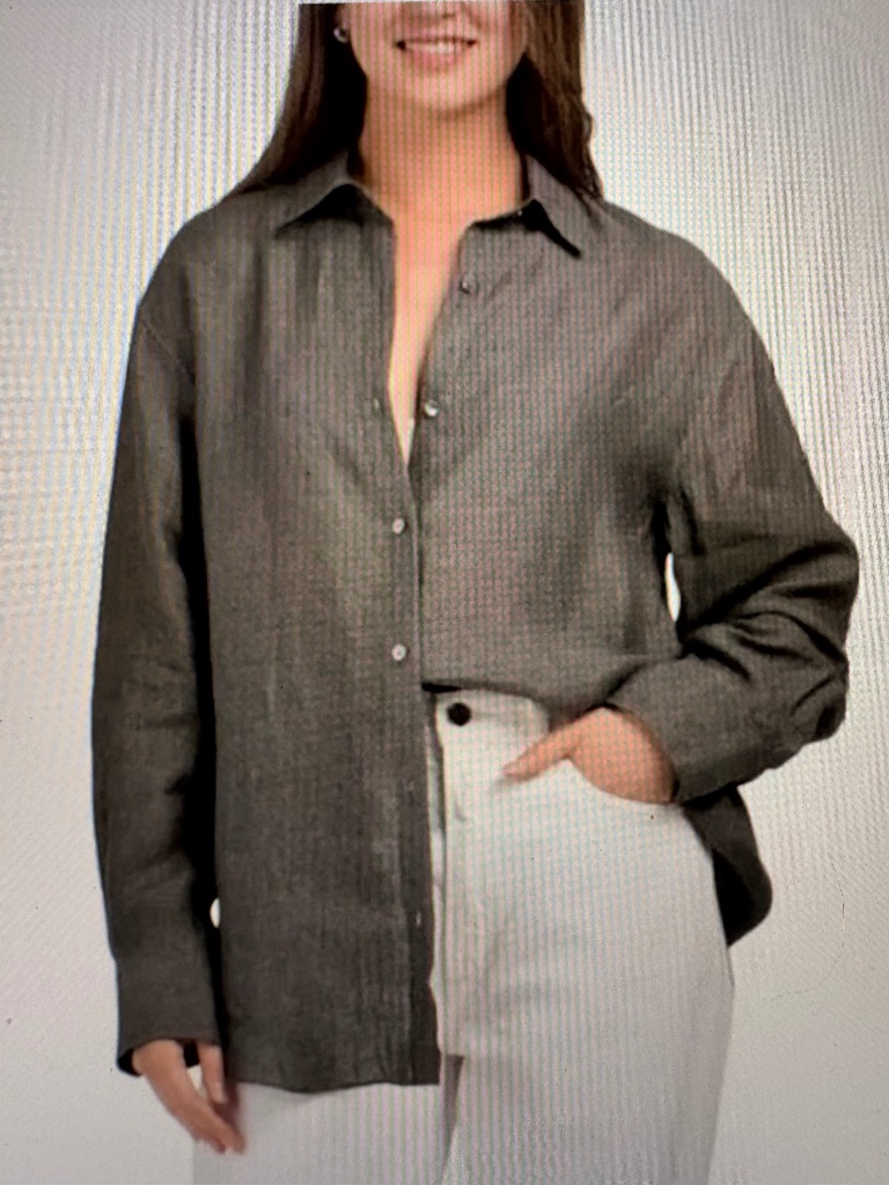 NWT Theory Pewter Melange Drape Hemp Blouse